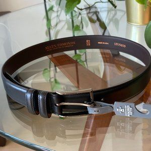 Allen Edmonds Black Leather Belt Size 32